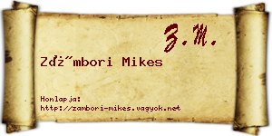 Zámbori Mikes névjegykártya